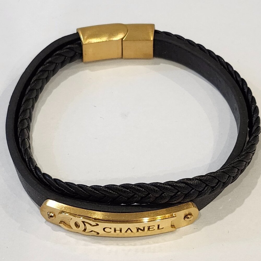 Monogramed Top Label Inspired Double Braided Clasp Bracelet. Brand New No Tags.